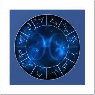 Pisces Zodiac Symbol Posters and Art